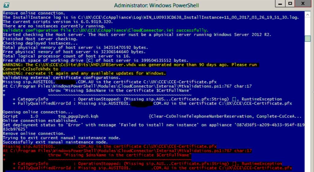 Deploying Sonus CloudLink: Missing $dnsName in the certificate&nbsp;$CertFullName